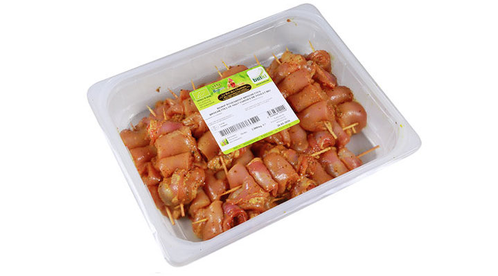 Brochettes de poulet bio marinées-20,45 € /kg